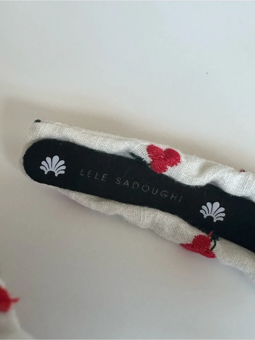 Lele Sadoughi Baby Linen Embroidered Cherry Headband | New with Tags